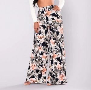 Fashion Nova Juliana Floral Pants - Navy/Multi
